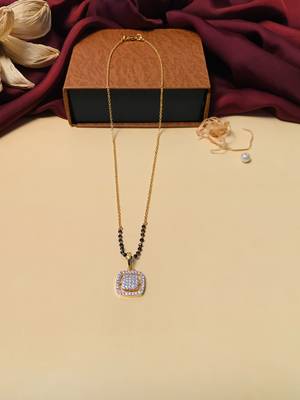 Latest gold plated american diamond mangalsutra 1