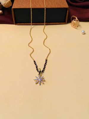 Latest gold plated american diamond mangalsutra 3