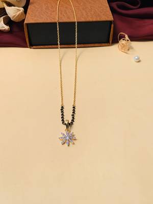 Latest gold plated american diamond mangalsutra 4