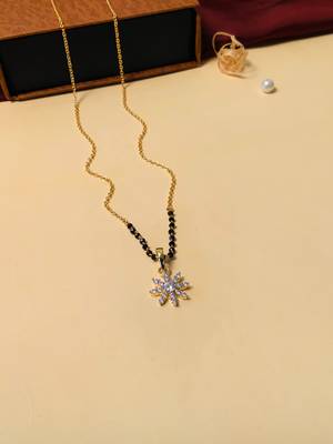 Latest gold plated american diamond mangalsutra 5