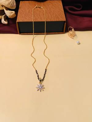 Latest gold plated american diamond mangalsutra 1