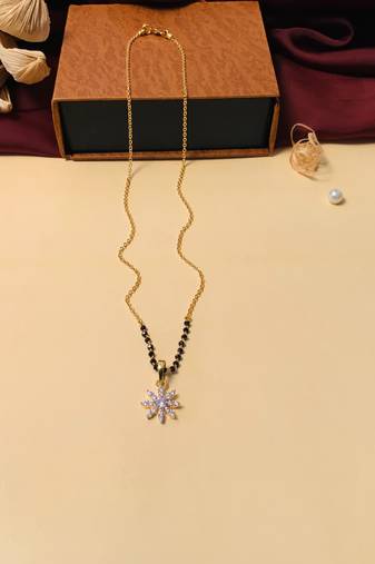 Latest gold plated american diamond mangalsutra