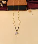 Latest gold plated american diamond mangalsutra