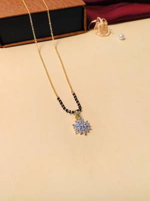 Latest gold plated american diamond mangalsutra 3