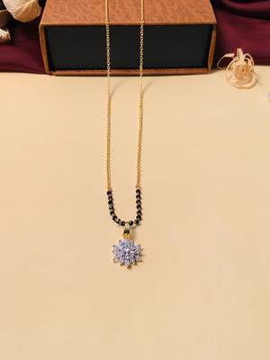 Latest gold plated american diamond mangalsutra 4