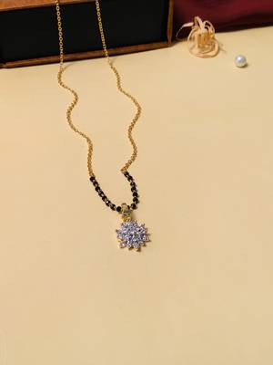 Latest gold plated american diamond mangalsutra 5
