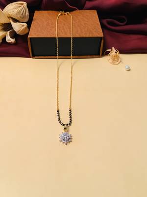 Latest gold plated american diamond mangalsutra 1