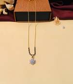 Latest gold plated american diamond mangalsutra