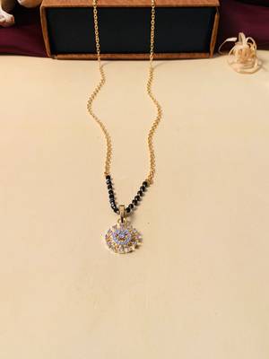 Latest gold plated american diamond mangalsutra 4