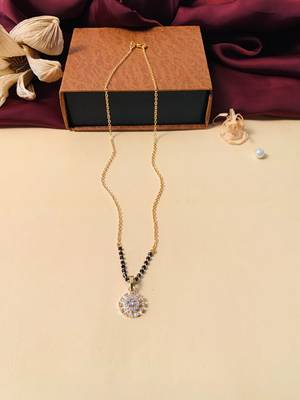 Latest gold plated american diamond mangalsutra 1