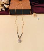 Latest gold plated american diamond mangalsutra