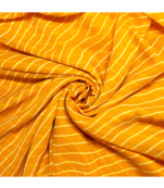 Yellow Stripe Printed Georgette Unstitched Fabric Kurti Material - 2.5 Meter