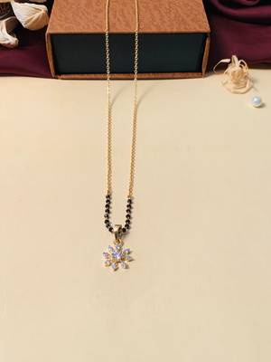 Latest gold plated american diamond mangalsutra 3