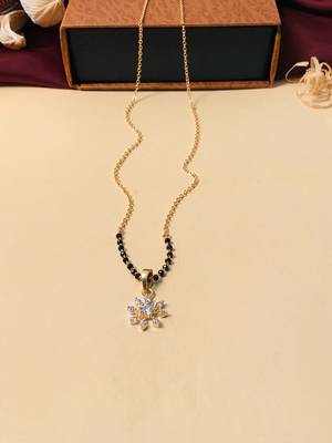 Latest gold plated american diamond mangalsutra 4