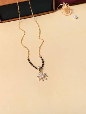 Latest gold plated american diamond mangalsutra 5
