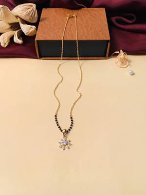 Latest gold plated american diamond mangalsutra 1