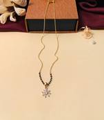 Latest gold plated american diamond mangalsutra