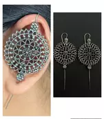 Silver plated handmade designed pin bugadi earrings for women