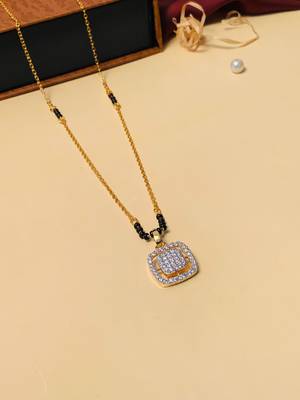 Latest gold plated american diamond mangalsutra 3