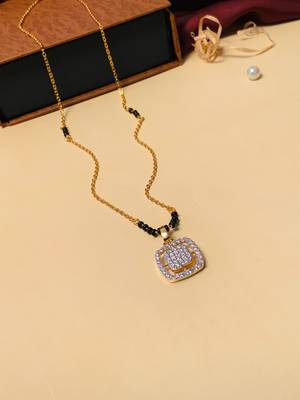 Latest gold plated american diamond mangalsutra 5