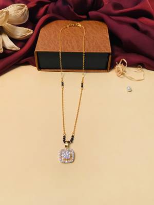 Latest gold plated american diamond mangalsutra 1