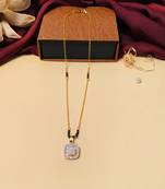 Latest gold plated american diamond mangalsutra