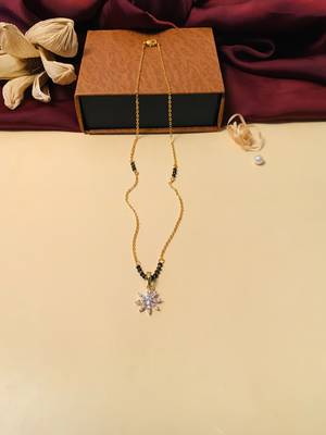 Latest gold plated american diamond mangalsutra 1