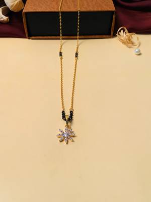 Latest gold plated american diamond mangalsutra 3