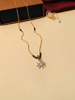Latest gold plated american diamond mangalsutra 4