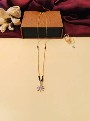 Latest gold plated american diamond mangalsutra 5