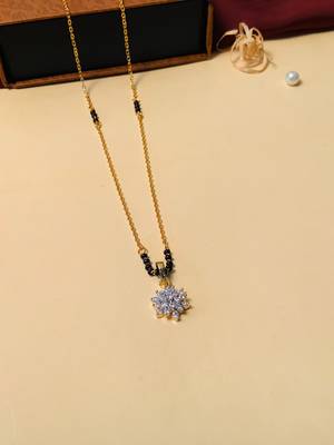 Latest gold plated american diamond mangalsutra 3