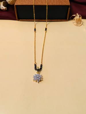 Latest gold plated american diamond mangalsutra 4