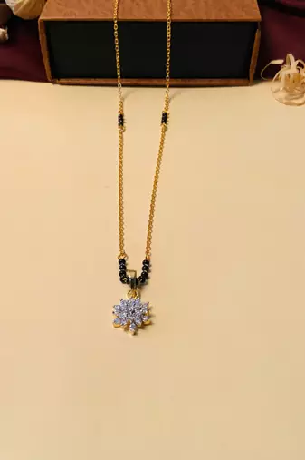 Latest gold plated american diamond mangalsutra