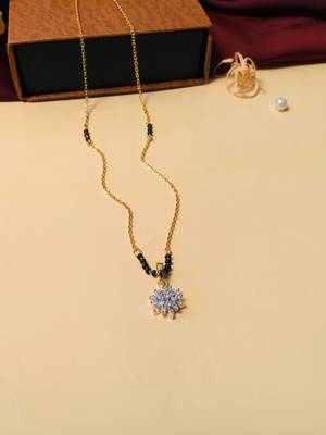 Latest gold plated american diamond mangalsutra 1