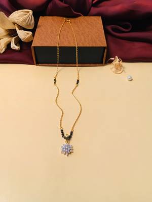 Latest gold plated american diamond mangalsutra 5