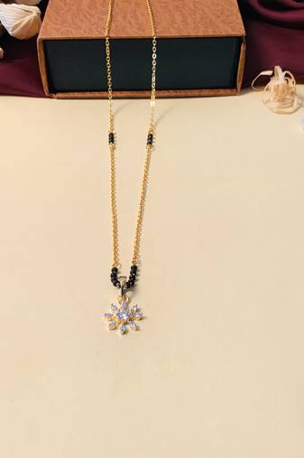 Latest gold plated american diamond mangalsutra