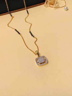 Latest gold plated american diamond mangalsutra 1