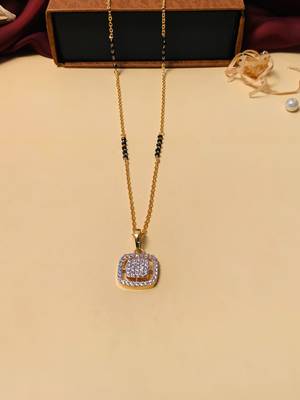 Latest gold plated american diamond mangalsutra 3