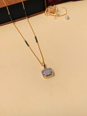 Latest gold plated american diamond mangalsutra 4
