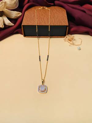 Latest gold plated american diamond mangalsutra 5