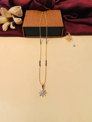 Latest gold plated american diamond mangalsutra 3