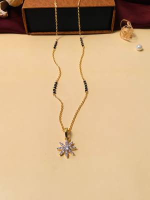Latest gold plated american diamond mangalsutra 4