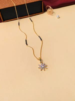 Latest gold plated american diamond mangalsutra 1