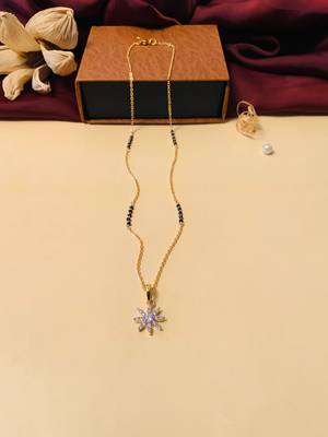 Latest gold plated american diamond mangalsutra 5