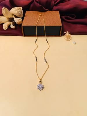 Latest gold plated american diamond mangalsutra 3