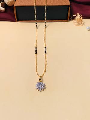Latest gold plated american diamond mangalsutra 1