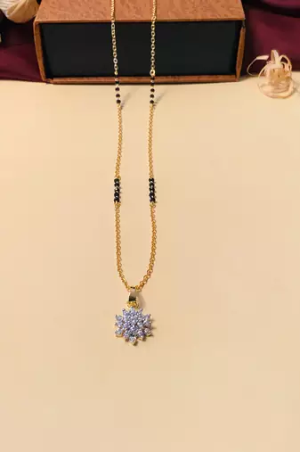 Latest gold plated american diamond mangalsutra