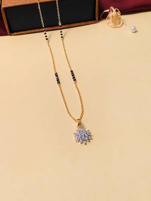 Latest gold plated american diamond mangalsutra 4