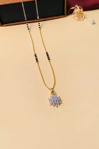 Latest gold plated american diamond mangalsutra