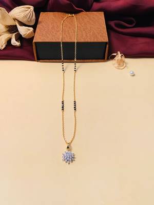 Latest gold plated american diamond mangalsutra 5